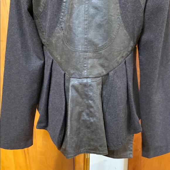 Ryu | Brown Asymmetrical Drape Zip Jacket Peplum Unique Distressed Mad Max - Picture 10 of 11